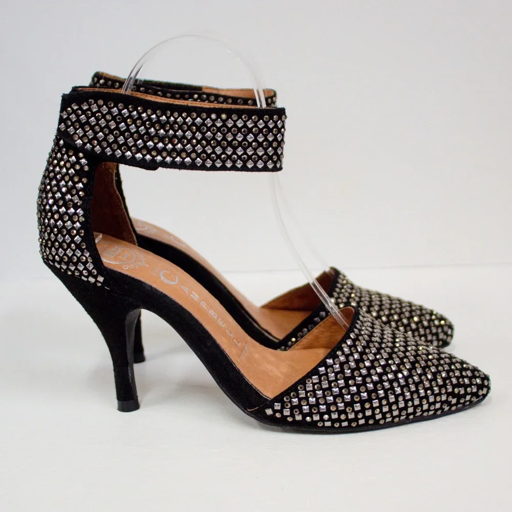 Jeffrey Campbell Handmade Ibiza Last Studded High Heels Black Size 7